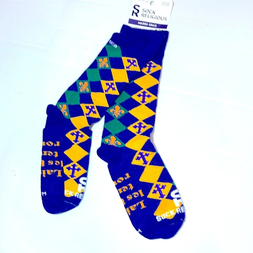Unisex Mardi Gras Crew Socks OS